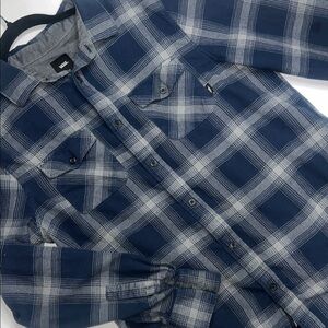 Vans Navy and Light Gray Plaid Shirt